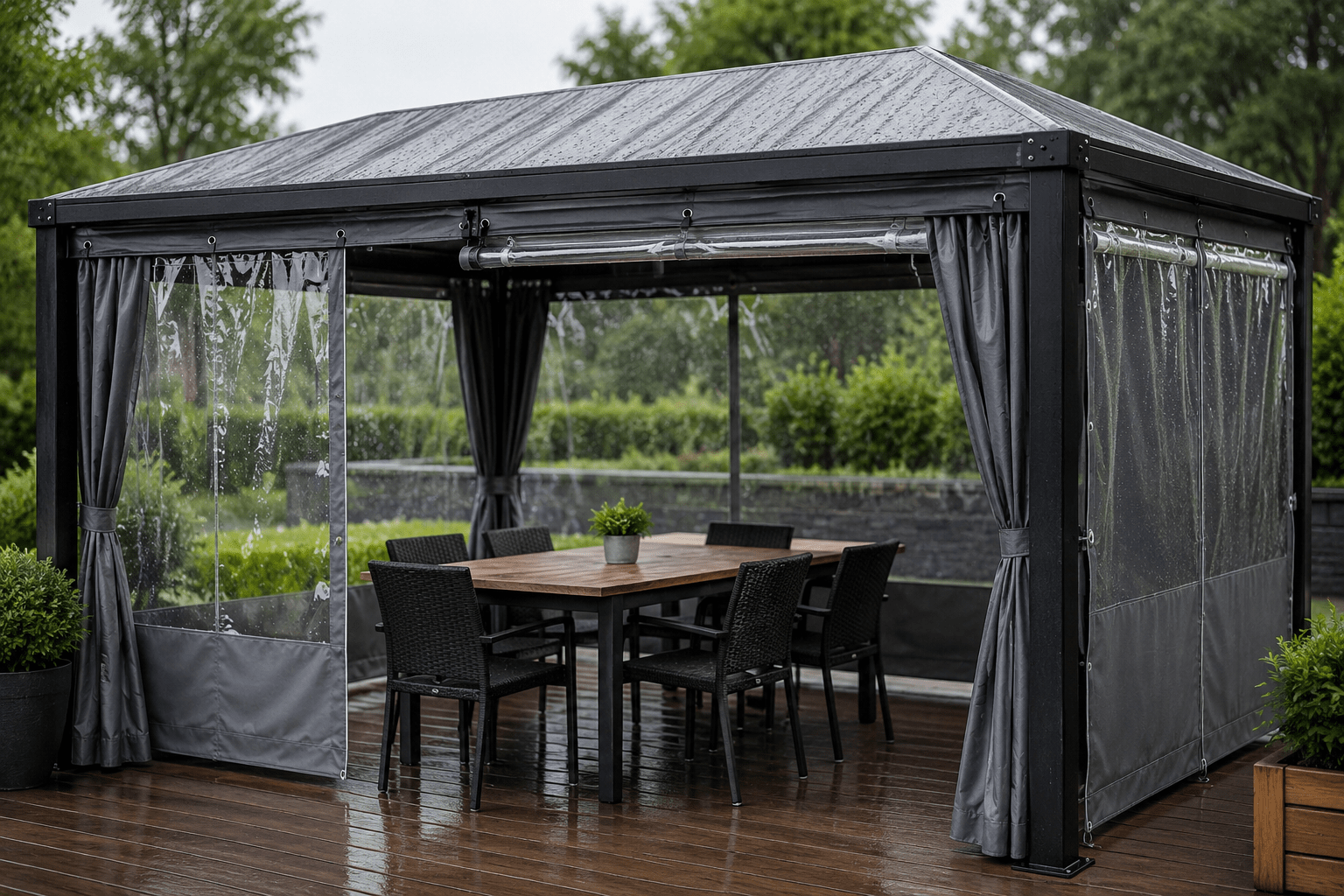 Comment protéger une tonnelle du vent et de la pluie ?